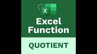 The Learnit Minute - QUOTIENT Function #Excel #Shorts