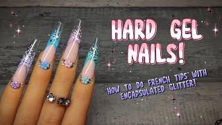 HARD GEL NAILS | ENCAPSULATED GLITTER FRENCH DESIGN! | BORN PRETTY | COLOUR'S WORLD