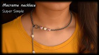 Easy and Cute Macrame Necklace | Macrame  Tutorial | DIY Macrame  Necklace with Bead