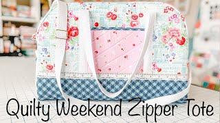 Quilty Weekend Zipper Tote // TUTORIAL!