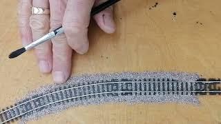 How to ballast model railway/ railroad track for beginners. Part One, laying ballast.