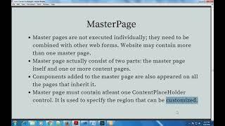 ASP.NET Lecture 26 (2) - MasterPage | Structure | Layout | Web Page | Theory | Example | Hindi