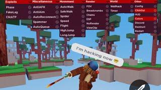 Hacking On ROBLOX BEDWARS Mobile!! roblox bedwars