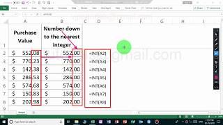 Int function example in excel