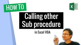 Excel vba - Calling Other Sub procedure