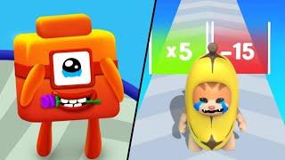 Merge Number Cube 3D Run | Epic Banana Run / All Level Gameplay: Android,iOS