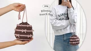 [Crochet] Lovely Mood Explosion  Ribbon-filled Riboni Pouch Bag Create Your Own Handmade Bag