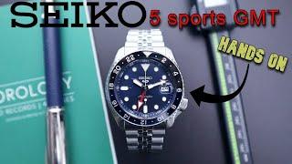 Seiko 5 Sports GMT Hands on Review - 5KX GMT SSK003 Batman Affordable Automatic GMT 4R34 Movement