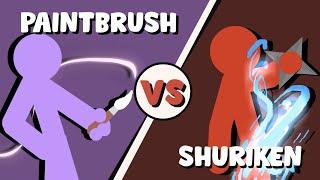 Supreme Duelist Stickman Animation: Paint Brush vs Shuriken