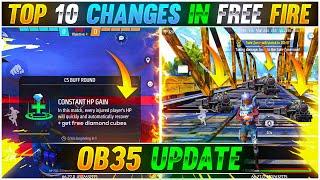 TOP 10 Changes In Free Fire After Update | OB35 Advance Server #OB35UPDATE