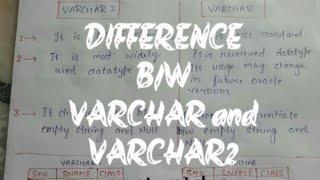 SQL INTERVIEW MOST ASKED|| DIFFERENCE B/W VARCHAR2 and VARCHAR.EMPTY STRING AND NULL.#twinklegarg