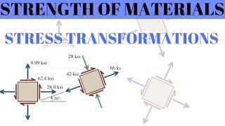 STRENGTH OF MATERIALS : Stress Transformations | Full Lesson one | Solved Examples