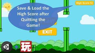 Flappy Bird Save High Score (Unity + Playmaker)