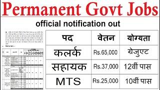 Permanent Govt Jobs for 10th 12th graduate pass | new vacancy 2024 | sarkari result | work from home