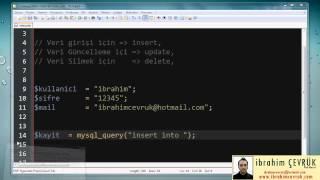 Php Dersleri 62 - Mysql Veri Kayıt İşlemi | insert