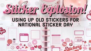 National Sticker Day Plan With Me! Using Up Extra Stickers From 17 Books! Big Happy Planner Jan 2025