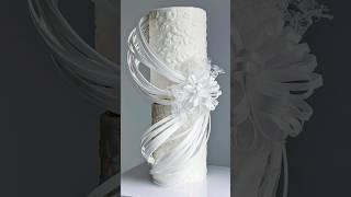 Modern easy wafer paper flower cake design #waferpaperflowers #cakeart weddingcake