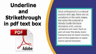 How to underline and strikethrough in pdf text box using adobe acrobat pro dc