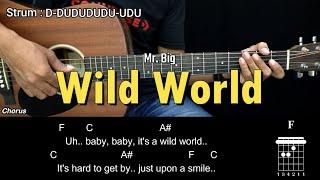 Wild World - Mr. Big | EASY Guitar Tutorial with Chords - Guitar Lessons