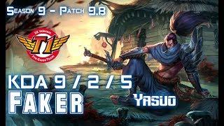 SKT T1 Faker YASUO vs SYLAS Mid - Patch 9.8 KR Ranked