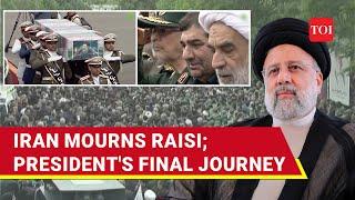 Raisi Crash: Iran Cabinet Ministers Cry At Funeral; Mourners Flood Streets In Tabriz | Watch
