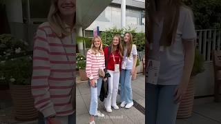 Princess Leonor and Infanta Sofia attend the tennis stadium at the Paris Olympics