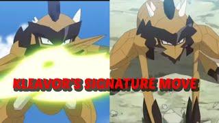 Pokemon Kleavor's signature move stone axe - Pokemon kleavor - stone axe attack - kleavour