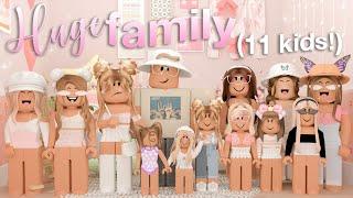 (11 KIDS) HUGE FAMILY'S CRAZY DAY ft. FANS! | Roblox Bloxburg Roleplay