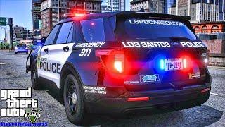 Playing GTA 5 As A POLICE OFFICER City Gang Patrol| GTA 5 Lspdfr Mod| Live