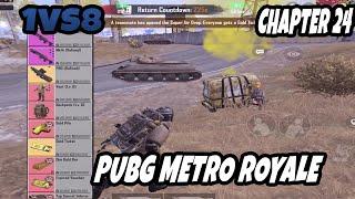 SURVIVAL DROP MAP 8M LOOT - 1VS 8 - PUBG METRO ROYALE CHAPTER 24