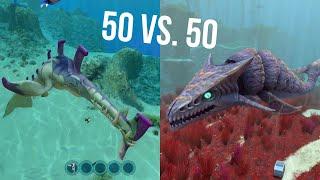 Epic Subnautica creature battle! Stalkers vs Bonesharks