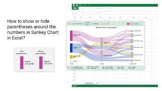 How to show or hide parentheses around the numbers in Sankey chart in Microsoft Excel?