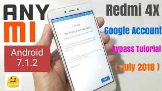 Redmi 4x Google Account Bypass - FRP Bypass on any Xiaomi Smartphone - Android 7.1.2 (July 2018)