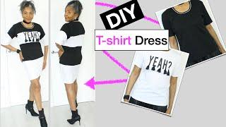 DIY - How to Make a T-shirts into a DRESS | Colleen G Lea