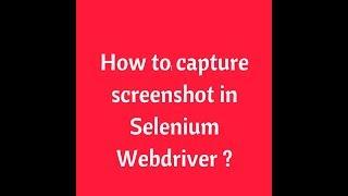 How to capture screenshot in Selenium webDriver | Selenium Interview Questions
