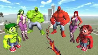 Green Hulk vs Red Hulk in Indian Bike Driving 3D