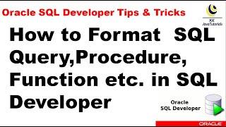 How to Format  SQL Query,Procedure,Function etc  in SQL Developer ? || Oracle SQL Developer Tutorial