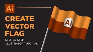 Adobe illustrator 2023 tutorial | Create vector flag with logo on it | graphic design tutorial