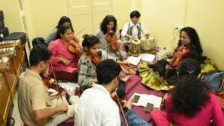 Mrs  Shalaka Deshpande giving violin lessons at Vyas Sangeet Vidyalaya , Dadar