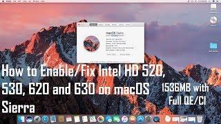 How to Enable/Fix Intel HD Graphics 520,530, 620 and 630 on macOS Sierra | Hackintosh | Step By Step