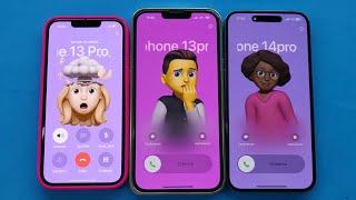 Three iPhone incoming Call/ FaceTime 13pro 1tB vs 14pro 512tB vs iPhone 13pro 256tB