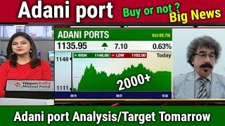 Adani port share latest news today,buy or not,adani port analysis,adani port share target tomorrow,