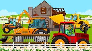 Bringing a Tractor to Demolish and Collect Construction Debris of the Old House | Monkey Farm