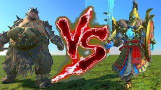 Tyrant VS Golden Knight Naryska Leysa. Total War Warhammer 3