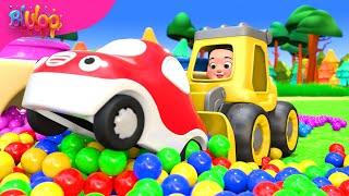 THE COLORS SONG | LEARN COLOURS WITH FRIENDS ON WHEELS | BluLoo Nursery Rhymes & Kids Songs