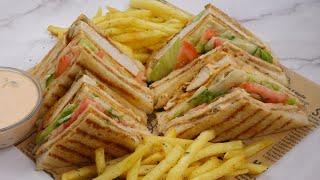 Chicken Club Sandwich Restaurant Style,Kids Lunch Box Recipe By Recipes Of The World