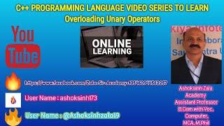 Unary Operator Overloading using  Member Function in C++ Programming Language