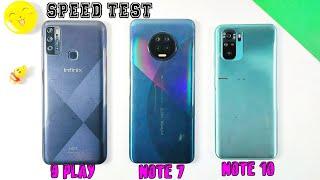 Redmi Note 10 Vs Infinix Note 7 Vs Infinix Hot 9 Play Speed Test