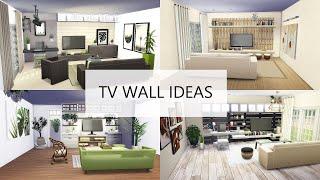 TUTORIAL | 4 Tv Wall Ideas | Functional Furniture | No CC | Sims 4