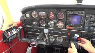 Starting a Fuel Injected Airplane PA32 301 and Demonstrating Engine idle